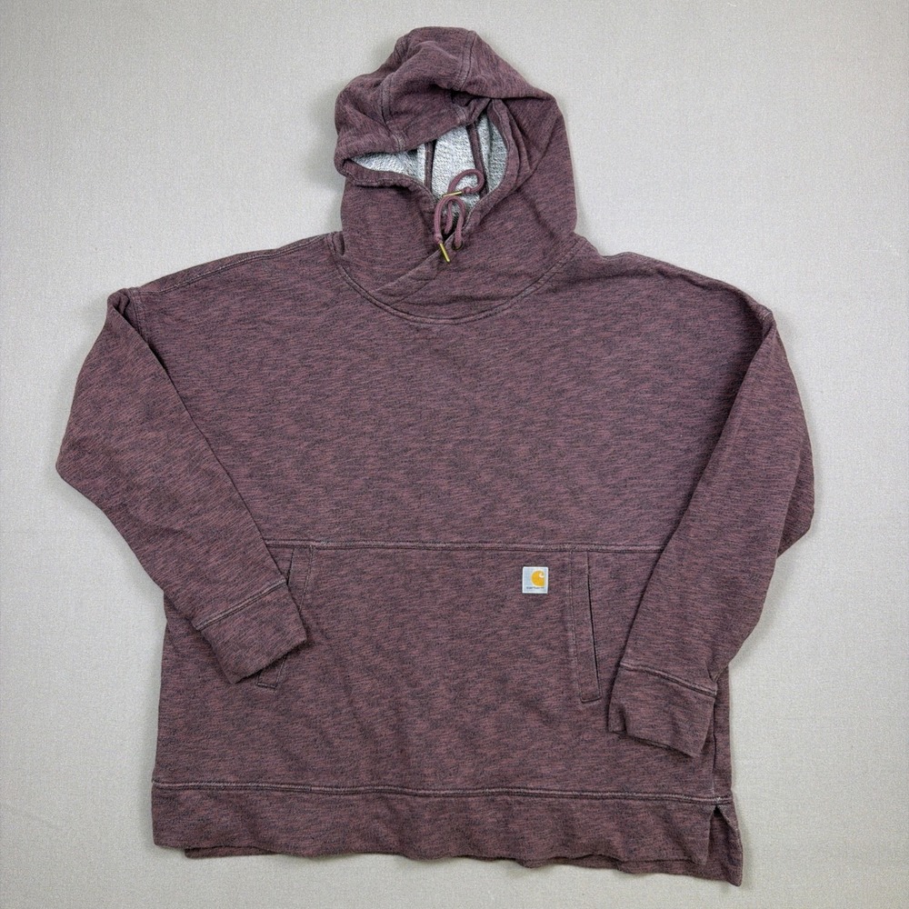 Carhartt Womens Relaxed Fit Pullover Hoodie Sweatshirt Size 1X Maroon/Purple